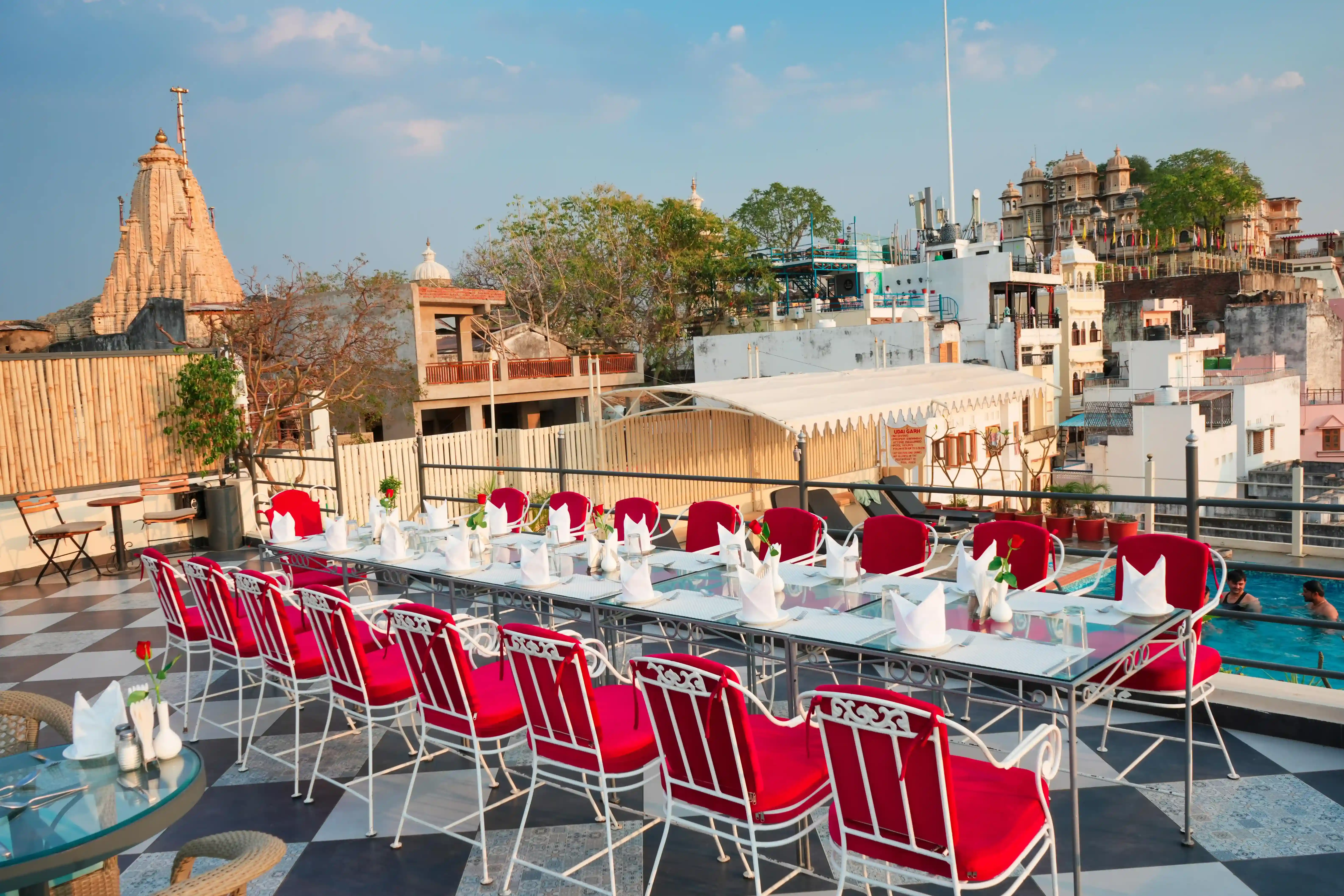 Rooftop restaurant in Udaipur